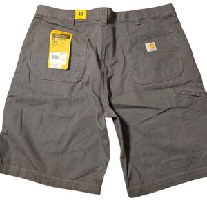 Carhartt Cargo Shorts Mens 40x10 GRAY Canvas OUTDOOR Workwear FLEX Pockets NWT